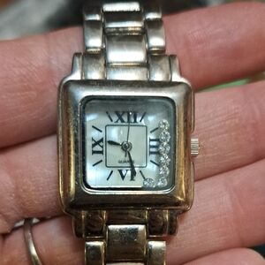 Elegant Silver Watch with Crystal Details. Need A Battery.